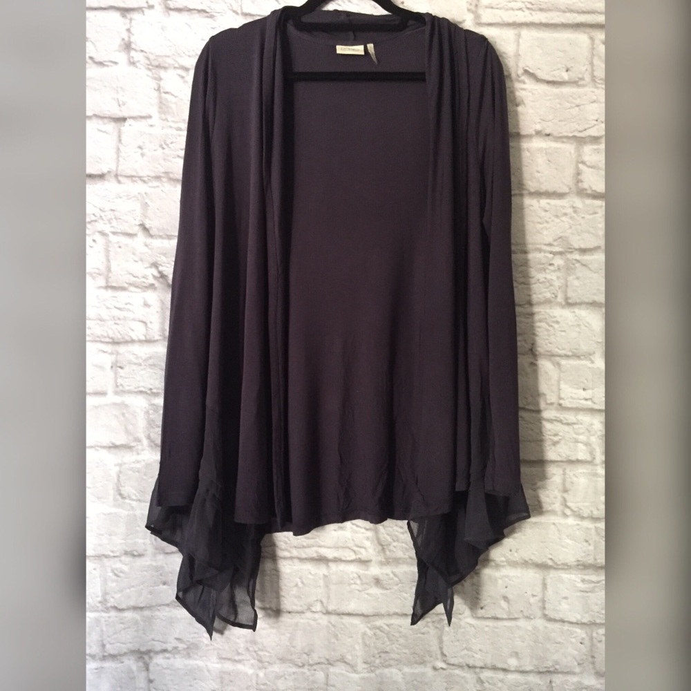 LOGO by Lori Goldstein Drapey Front Cardigan Sz S